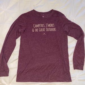 maroon long sleeve shirt